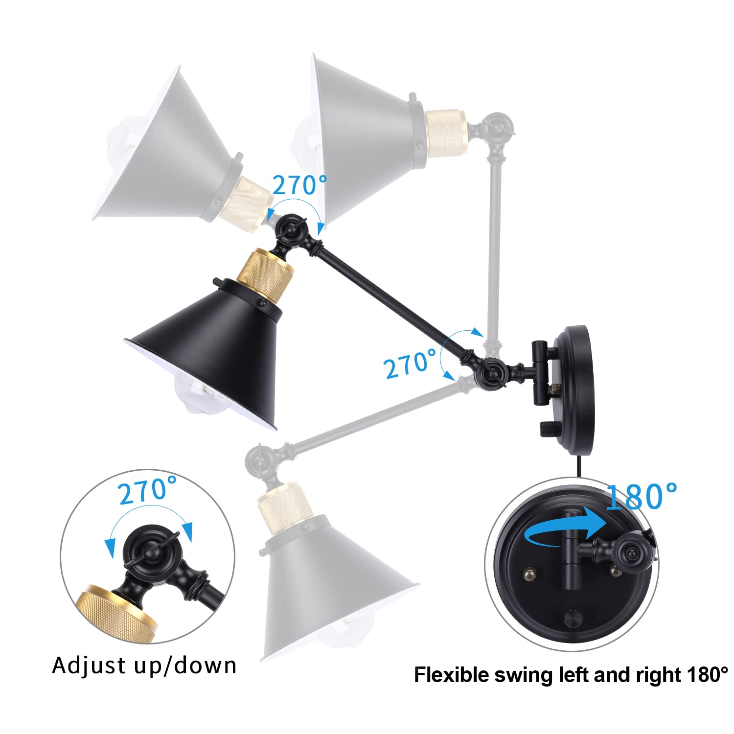 Included 6W LED bulb emits warm 2700K light for ambiance.