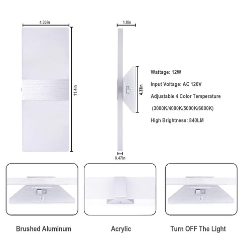 TRLIFE LED wall sconce lighting a living room with soft glow