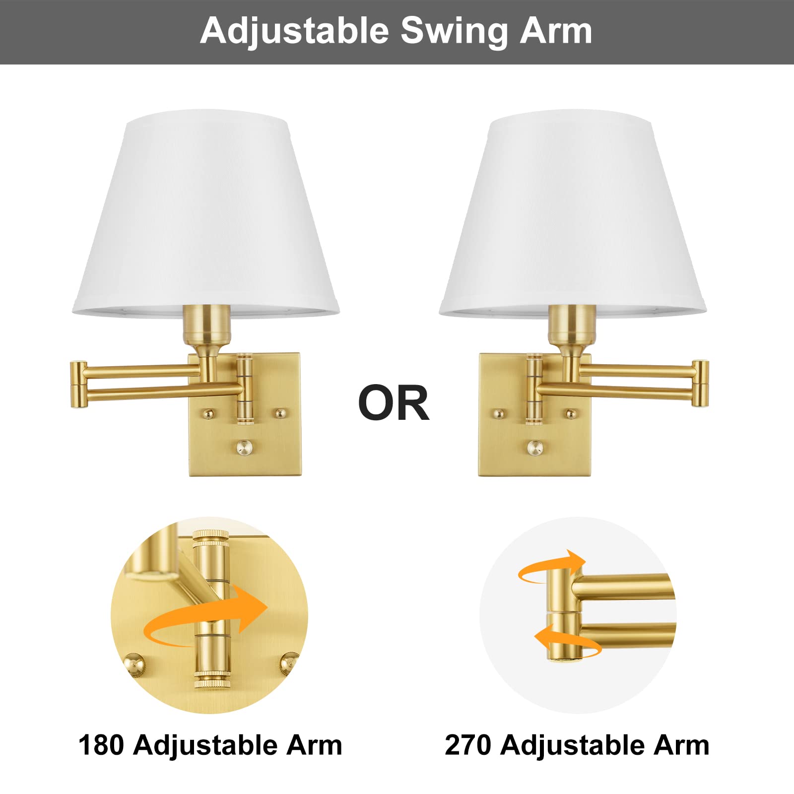 Two-pack TRLIFE dimmable wall sconces for balanced bedroom lighting