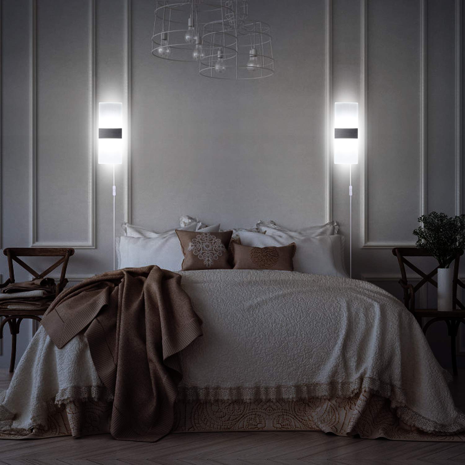 TRLIFE 12W LED sconce offers bright yet gentle cool white illumination.