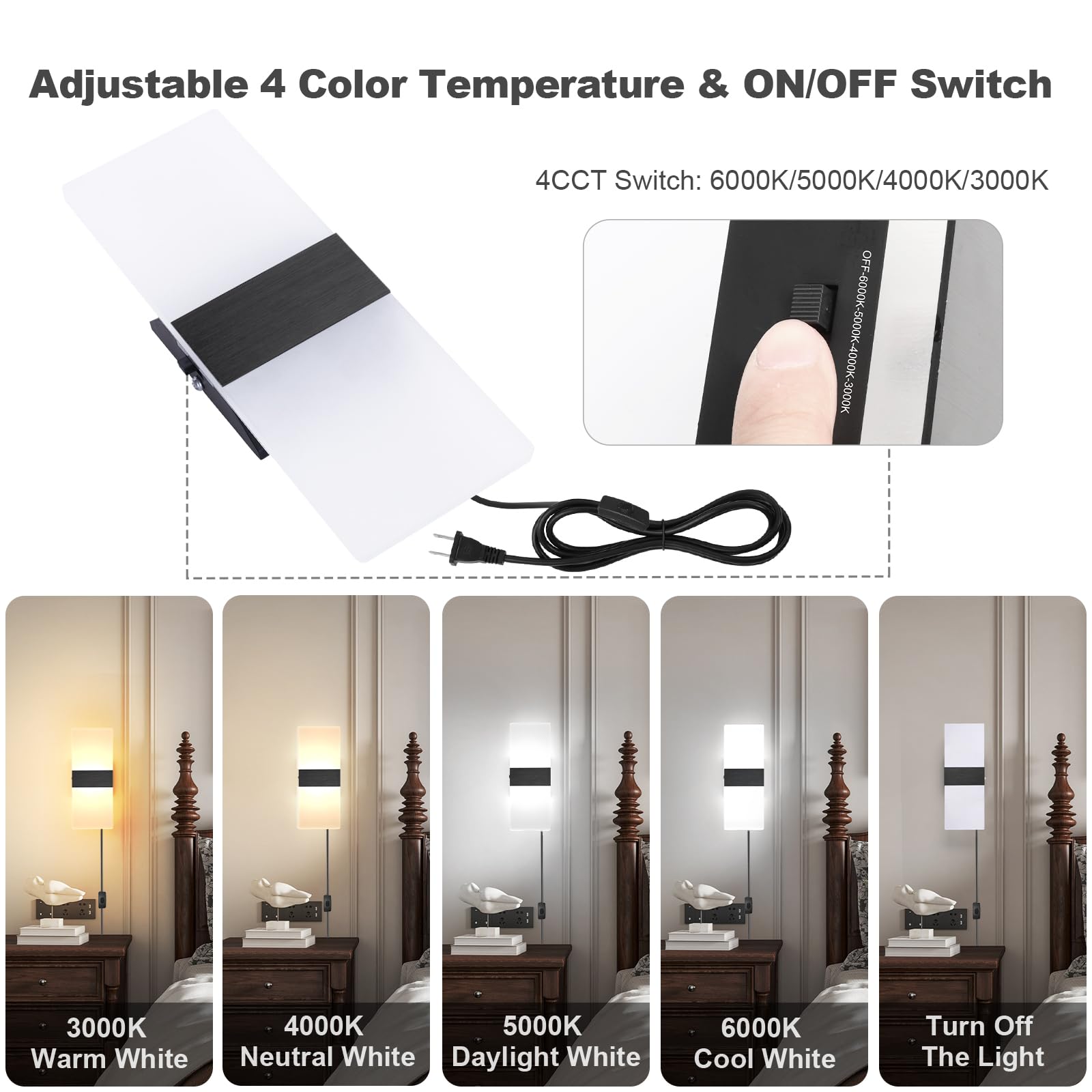 TRLIFE wall sconce side view highlighting slim profile for hallways