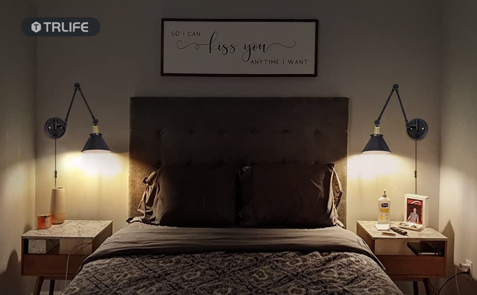 TRLIFE pack of two plug-in sconces adds balanced room lighting