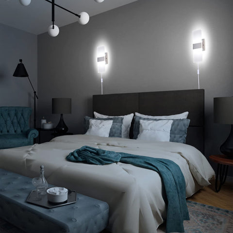 TRLIFE plug-in wall sconce with 6 ft cord for easy, plug-and-play setup.