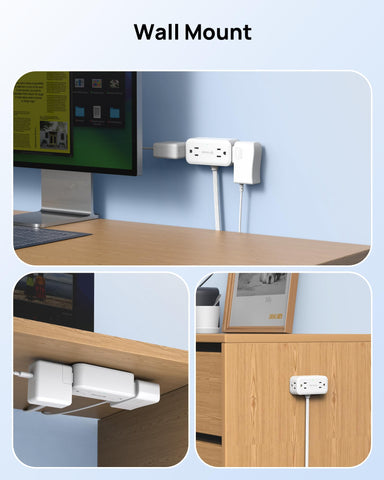 TROND 1625W capacity power strip handles multiple devices safely.