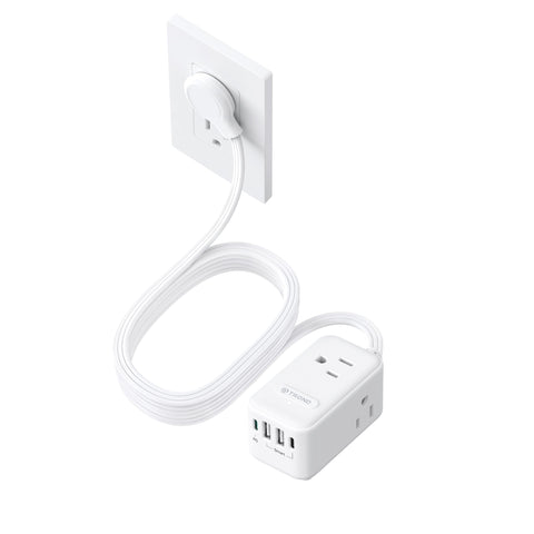 TROND 20W USB-C travel power strip with flat plug enabling compact charging on the go
