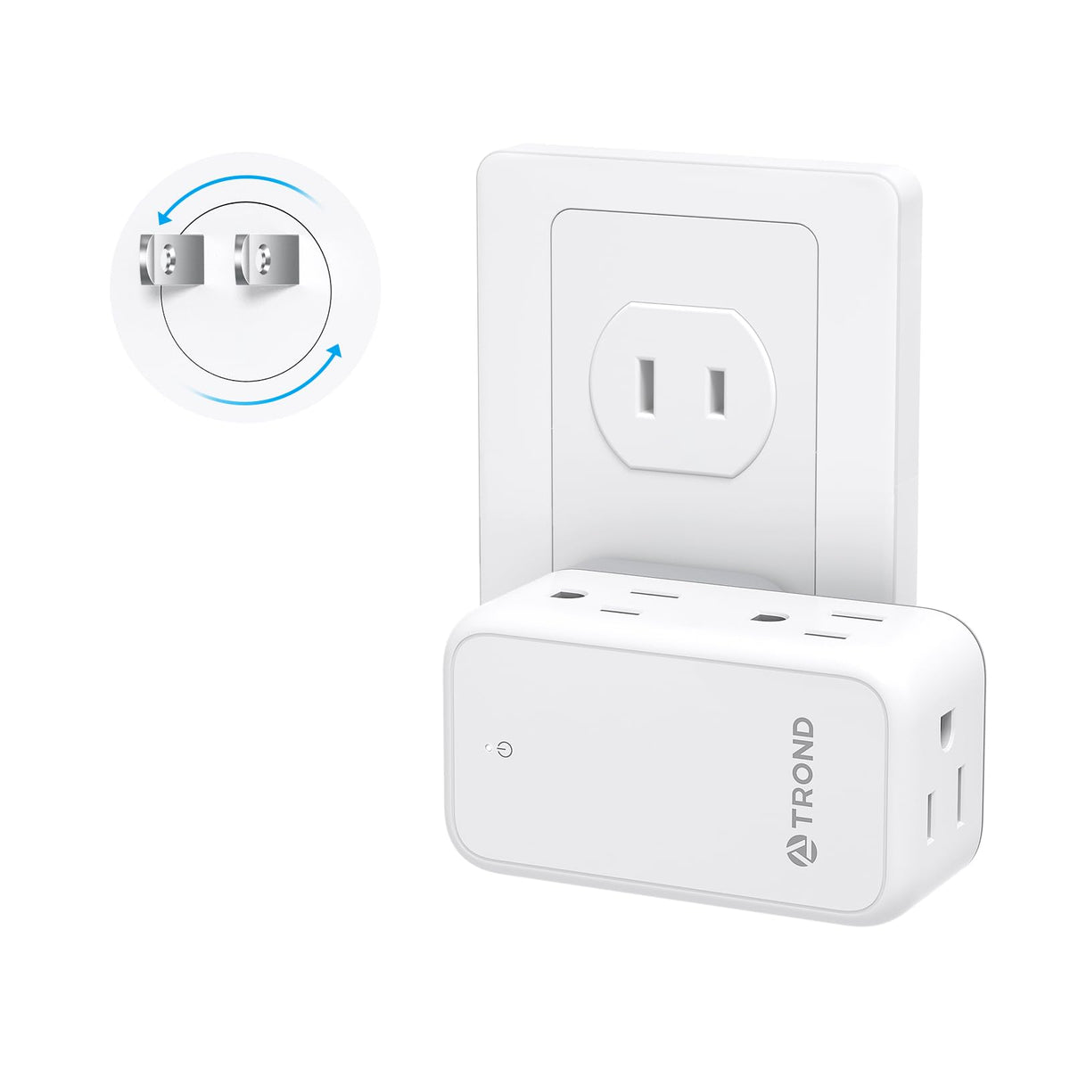 TROND 3-to-2 prong adapter with six outlets for powering multiple devices