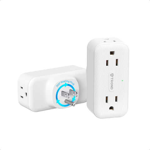 TROND 360 rotating outlet extender two-pack ready for flexible charging at home or travel.
