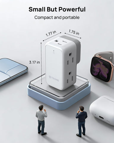 TROND 360 rotating plug connection enables flexible placement behind furniture.