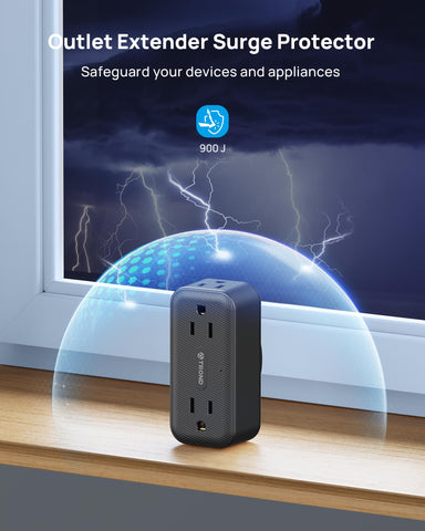 TROND compact travel outlet is ideal for bedrooms, bathrooms, and dorm rooms.