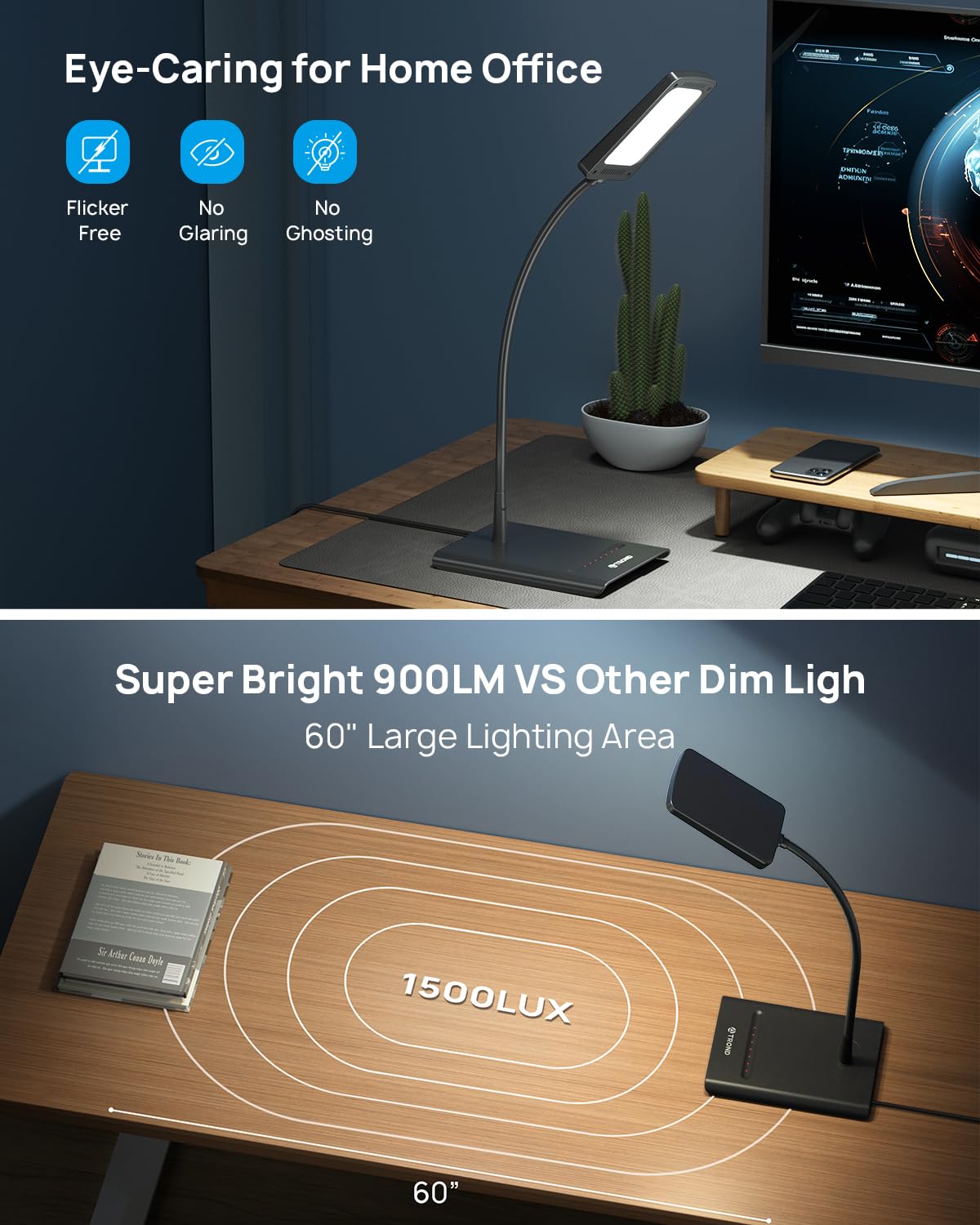 TROND Desk Lamp color modes for work, reading, and relaxing