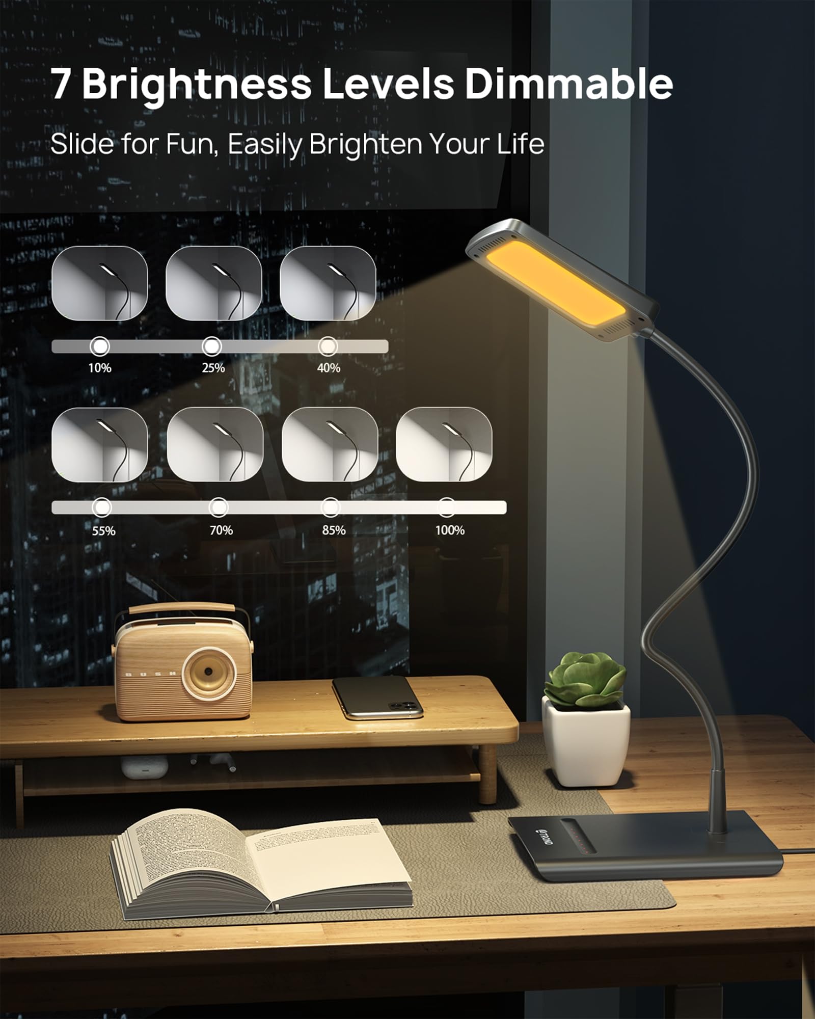 TROND Desk Lamp memory function recalls last lighting setup