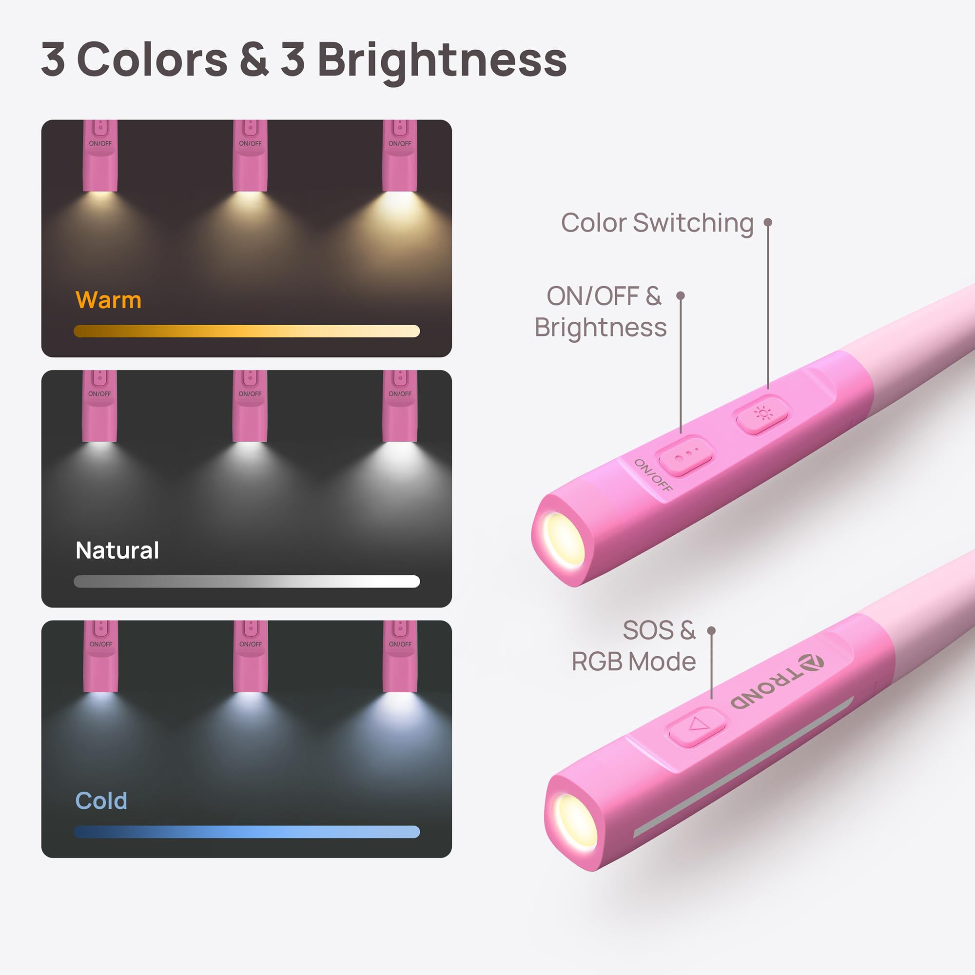TROND LED Neck Reading Light with flexible gooseneck allows precise light positioning
