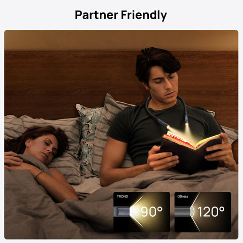TROND neck light displaying RGB warning mode for outdoor safety.
