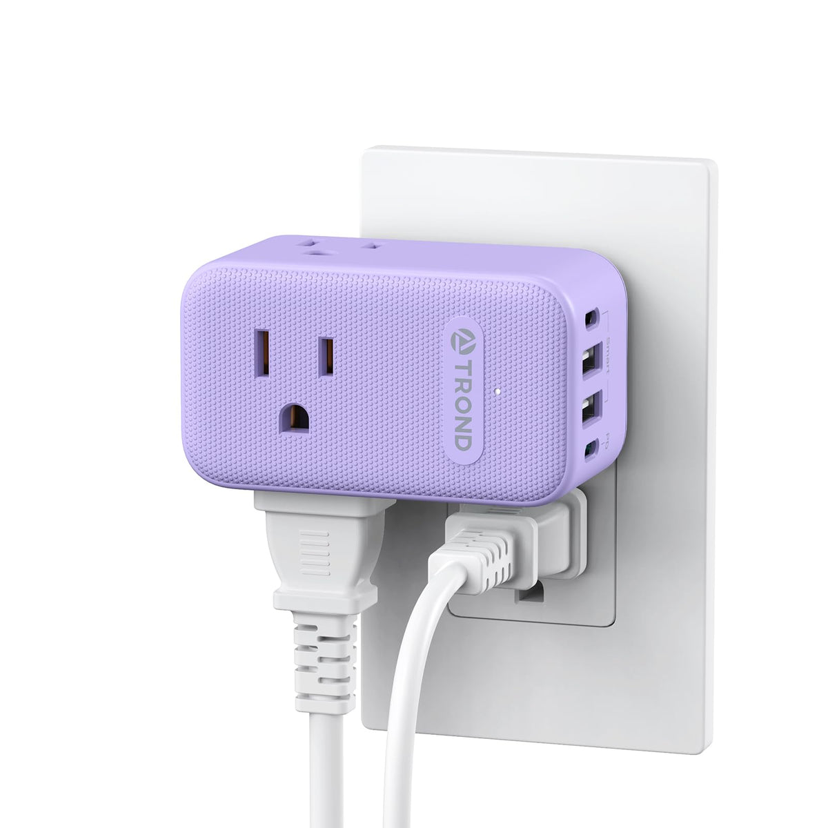 TROND multi-plug 360 rotating outlet fits behind furniture for flexible placement.