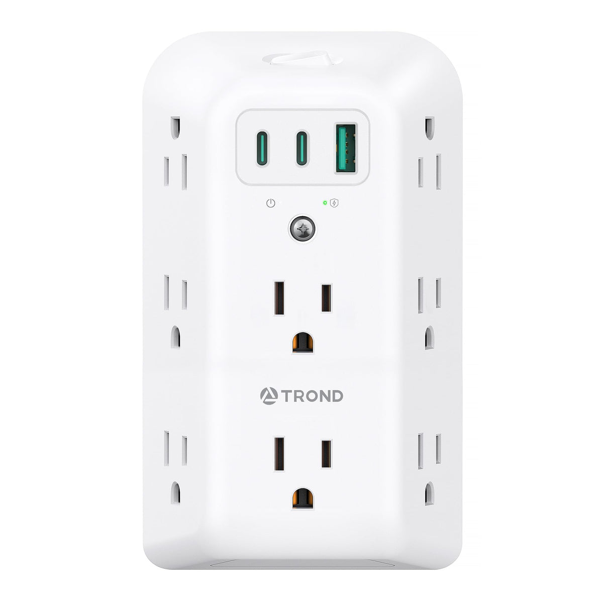 TROND multi plug outlet extender 11in1 powers eight outlets and two USB-C ports.
