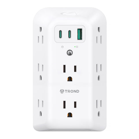 TROND multi plug outlet extender 11in1 powers eight outlets and two USB-C ports.