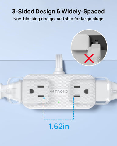 TROND multi-socket outlet arranged on three sides for simultaneous charging