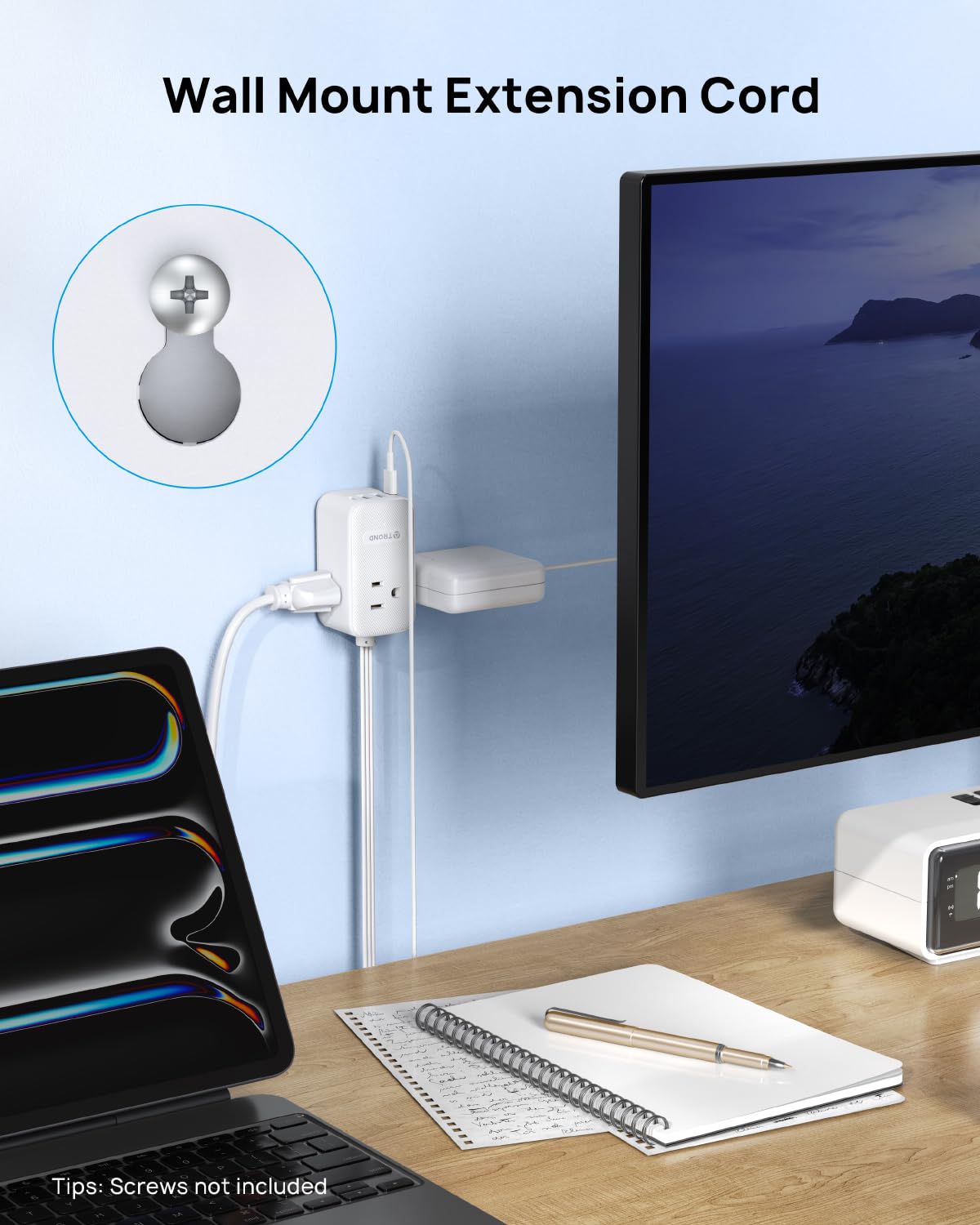 TROND compact unit mounted on a nightstand or dresser for easy access