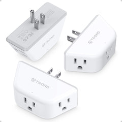 TROND outlet extender 3-pack top view with three sockets for easy charging