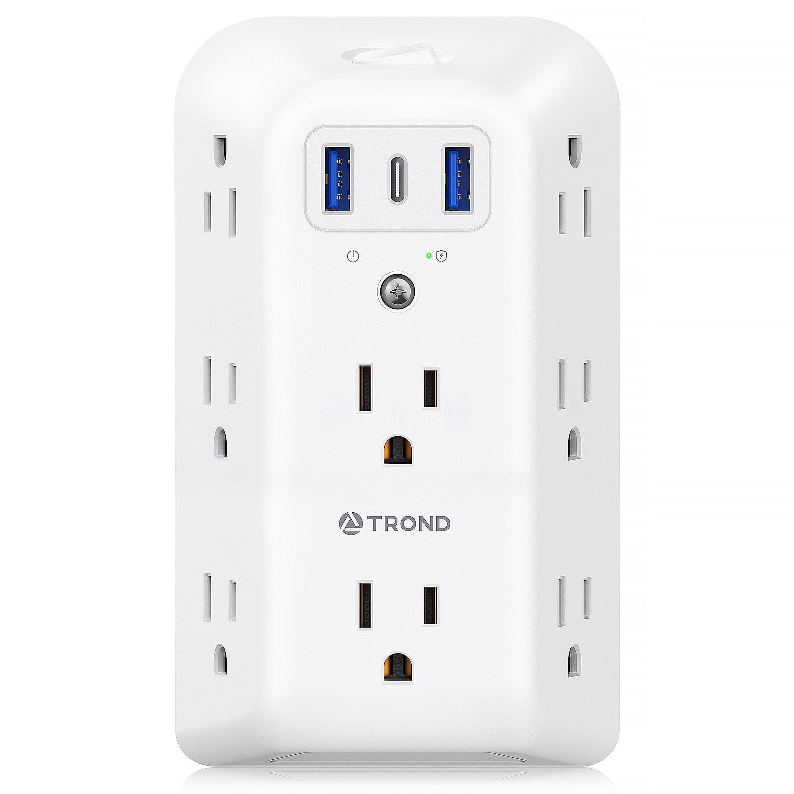 TROND outlet extender with 8 AC outlets for multiple devices.