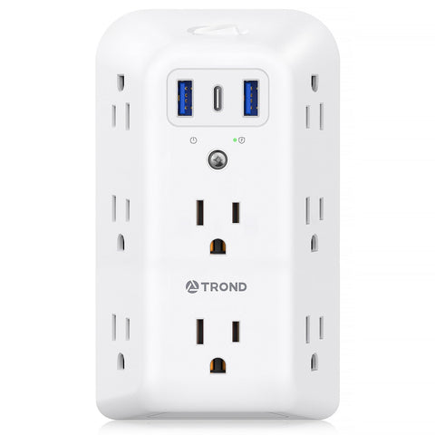 TROND outlet extender with 8 AC outlets for multiple devices.