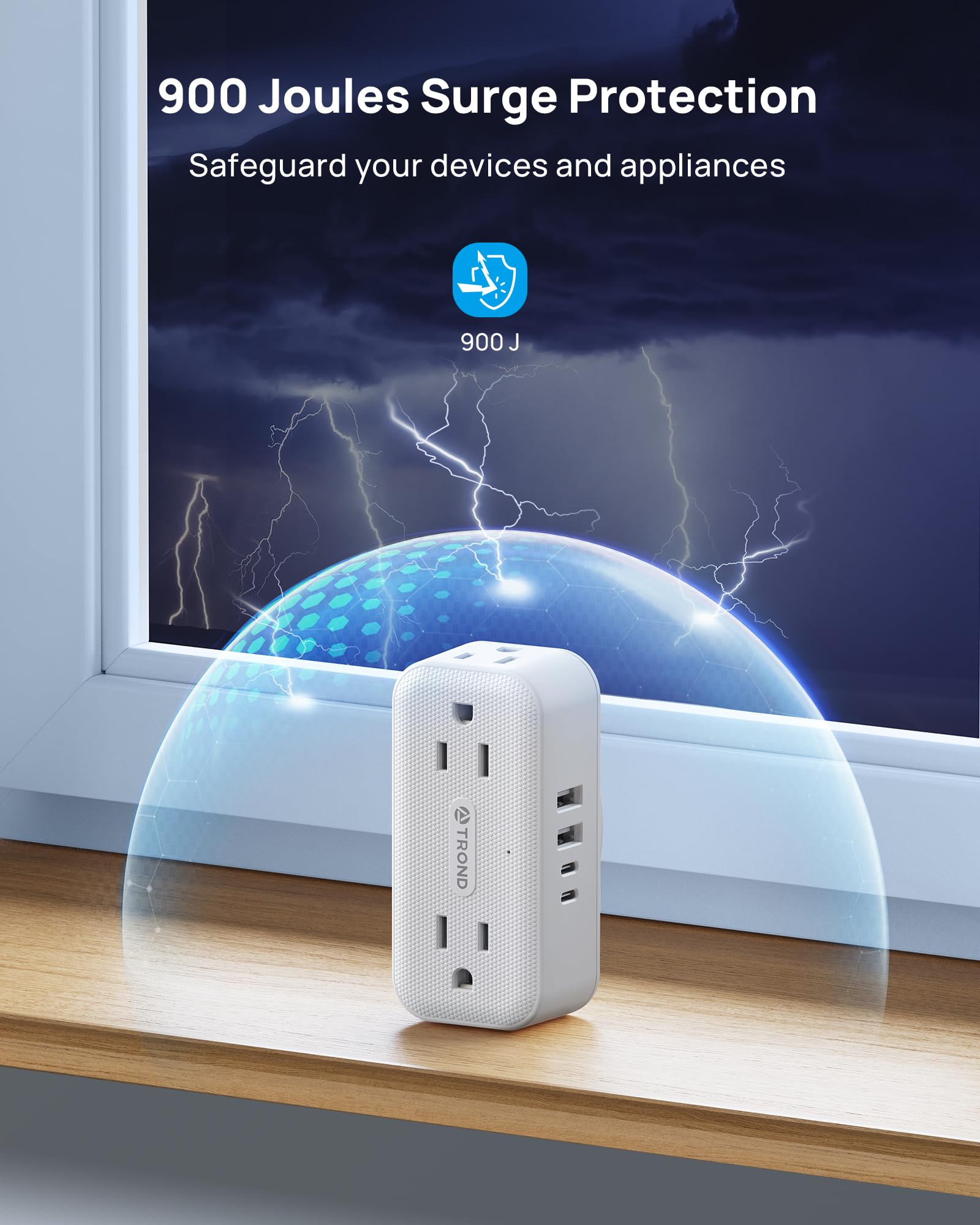 TROND 900J surge protection safeguards connected devices