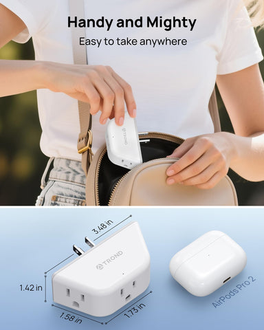 TROND compact travel size fits behind furniture and in tight spaces