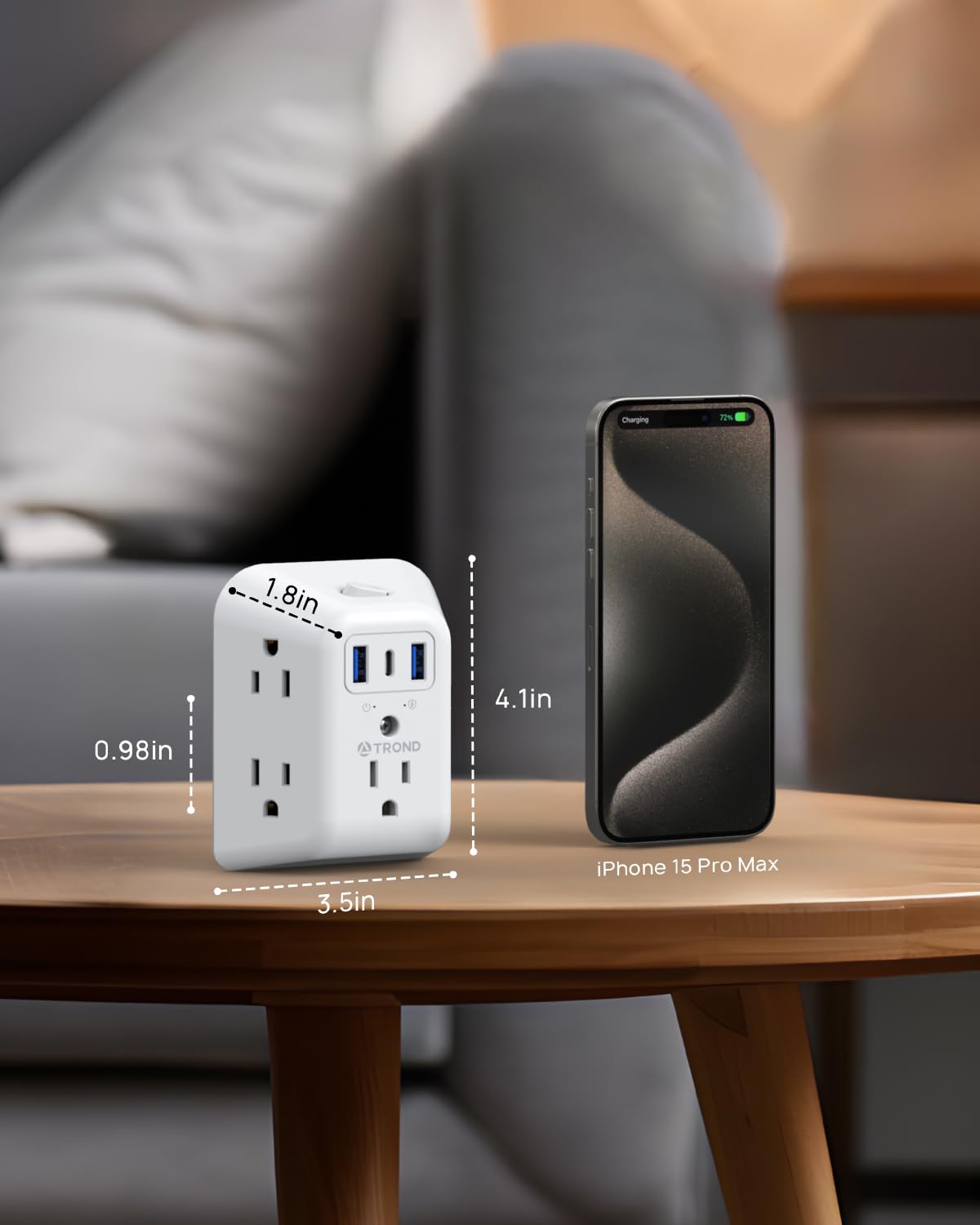 TROND outlet extender with overload and short-circuit protection