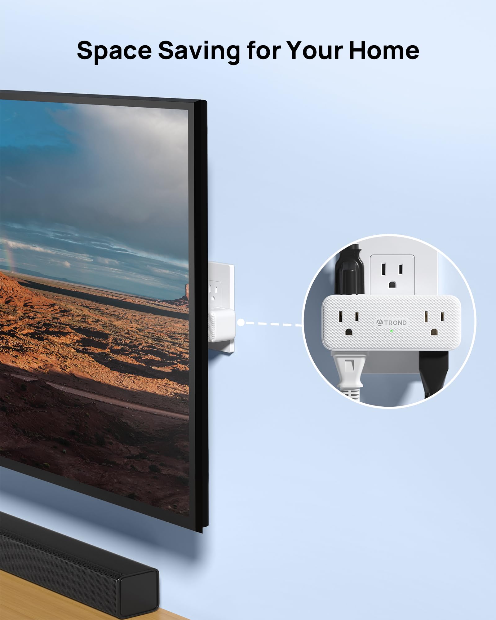 TROND three-sided design spaces outlets to reduce crowding