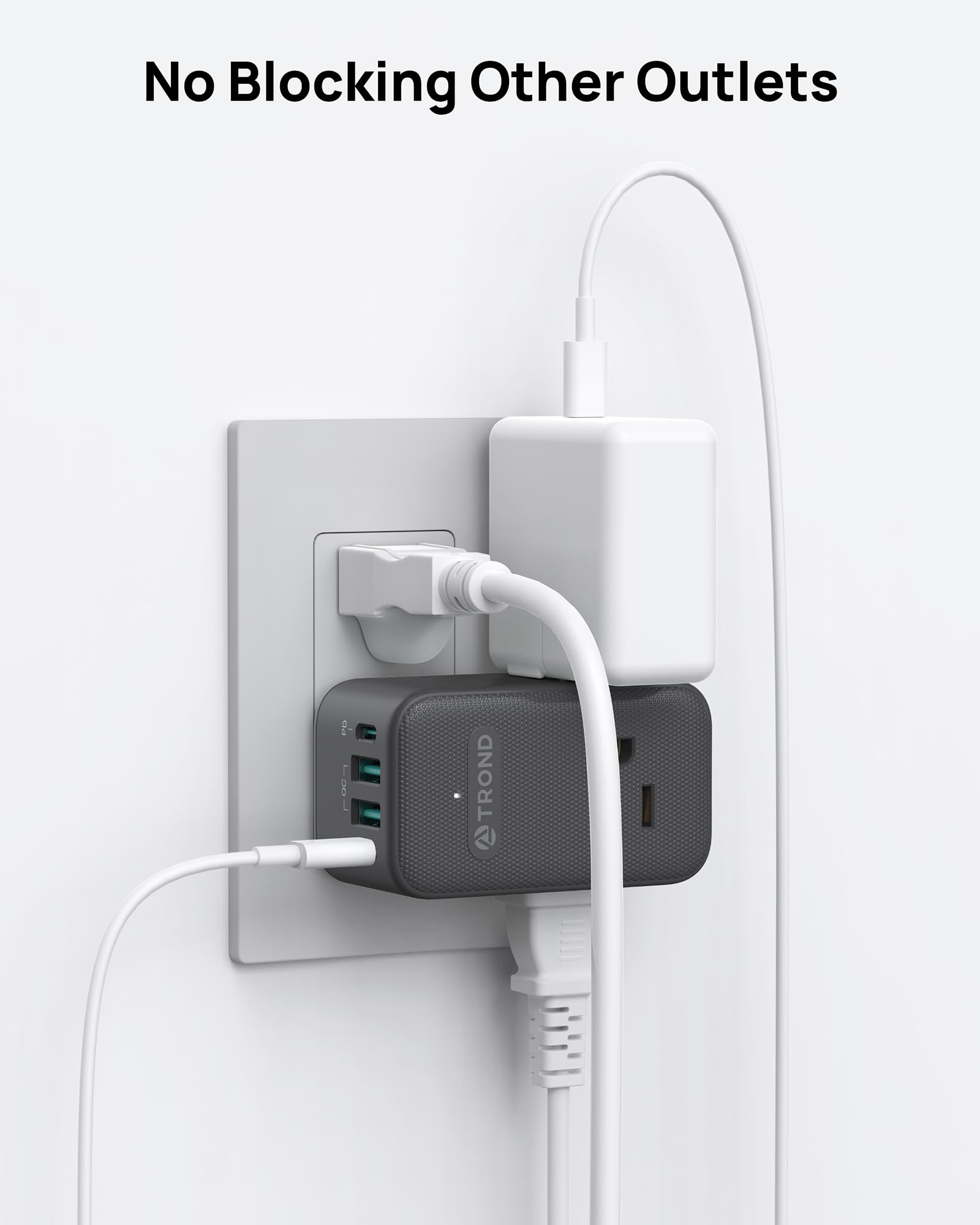 TROND outlet extender provides USB-A ports for multiple gadgets.