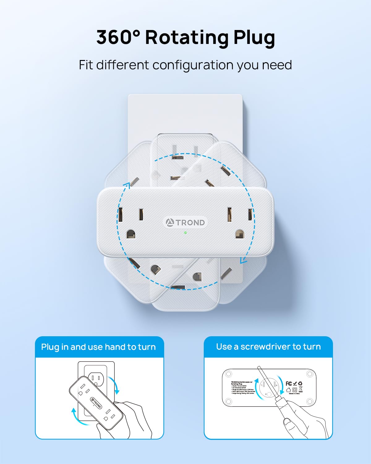 TROND multi-port with 2 USB-C and 2 USB-A for simultaneous charging