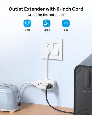 TROND outlet extender wall mountable design keeps desks clear