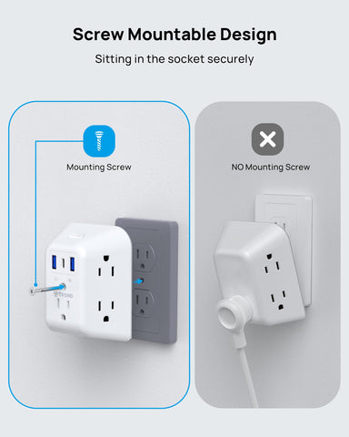 TROND outlet extender highlights wide spacing between sockets