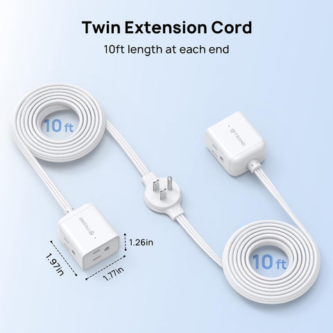 TROND flat low-profile plug fits behind furniture without blocking outlets