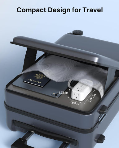 TROND wall-mountable power strip saves desk space in kitchens.