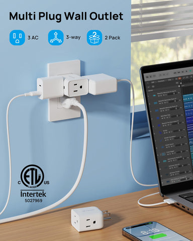TROND outlet orientation corrector with side-mounted sockets in use