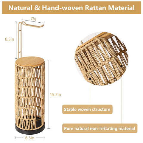 Trongee rattan dispenser with lid keeps tissue dust-free