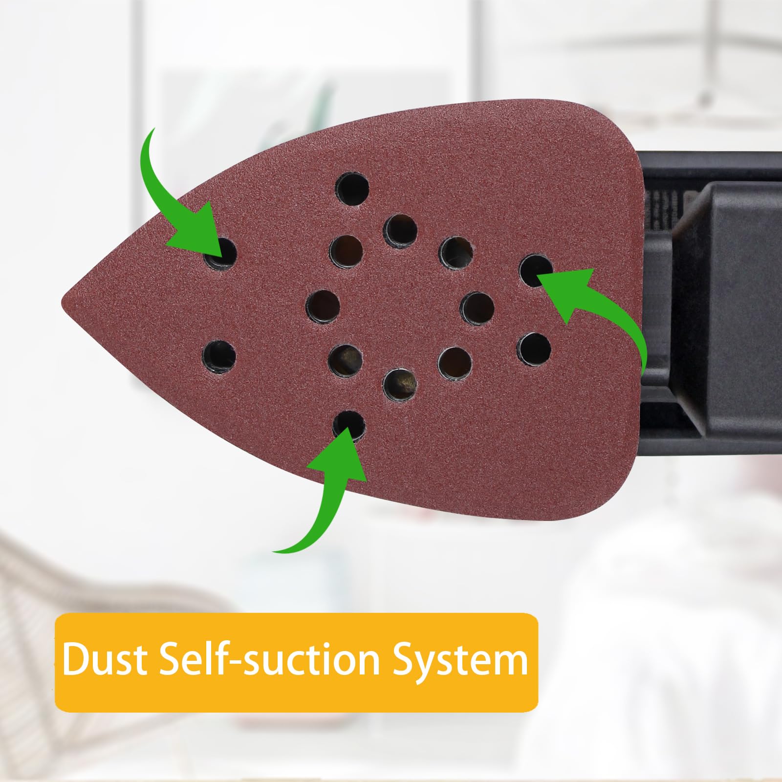 TRONYAN sander includes a dust bag to keep the workspace clean during sanding.