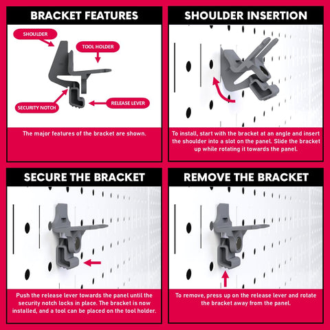 TROPEK high density wall storage keeps frequently used tools visible.