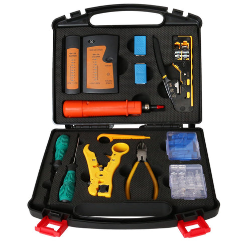 trophable Network Tool Kit case open for portable on-site network installations.