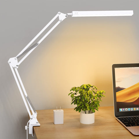 TROPICALTREE LED desk lamp arm folded for compact storage on small desks.