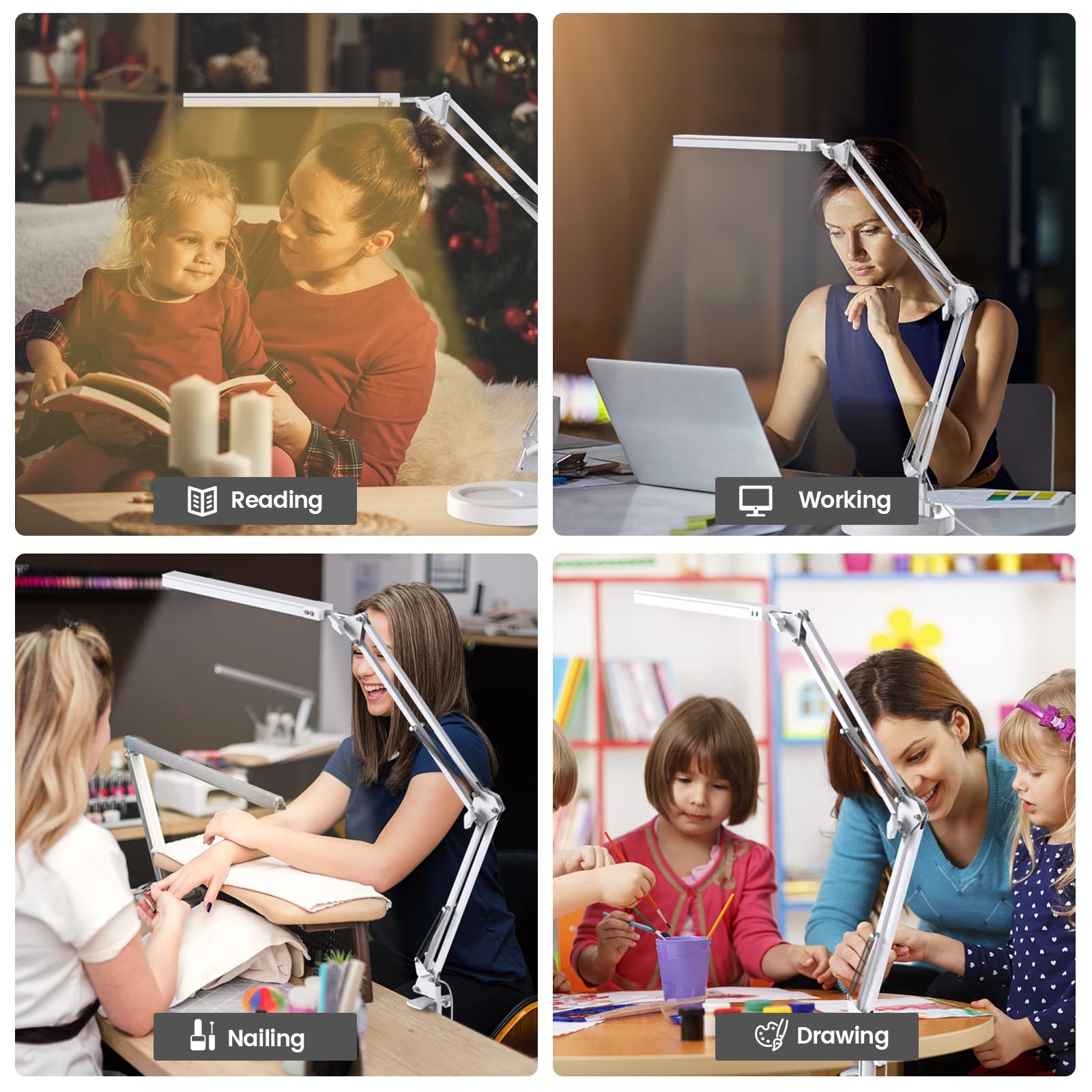 TROPICALTREE LED desk lamp suitable for studying and late-night tasks.