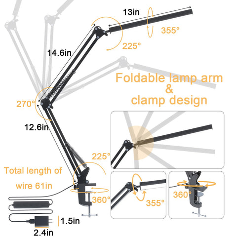 Energy-efficient TROPICALTREE desk lamp with cool aluminum board