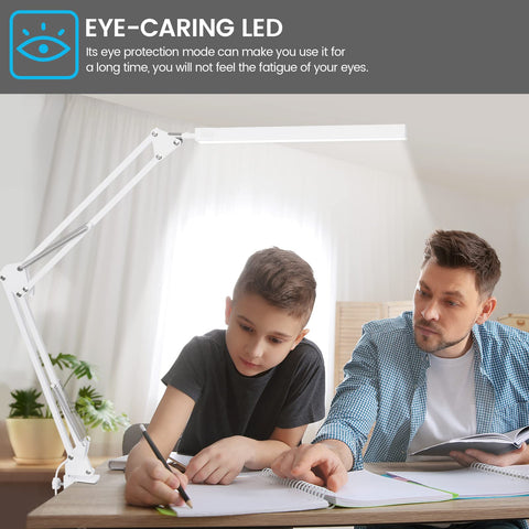 TROPICALTREE LED desk lamp offers three color temperatures for focused work.