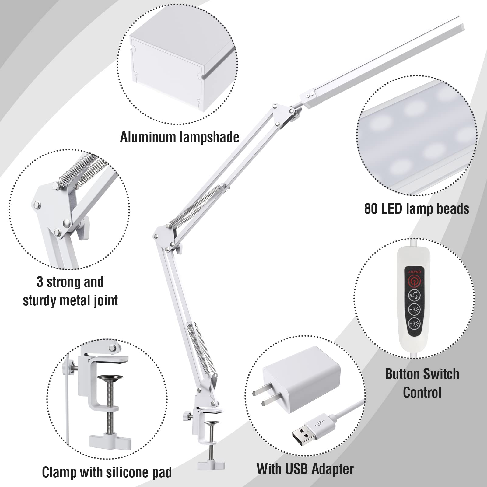 TROPICALTREE LED desk lamp provides uniform illumination across the workspace.