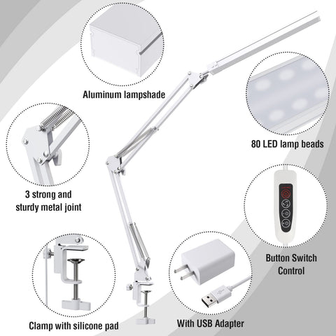 TROPICALTREE LED desk lamp provides uniform illumination across the workspace.