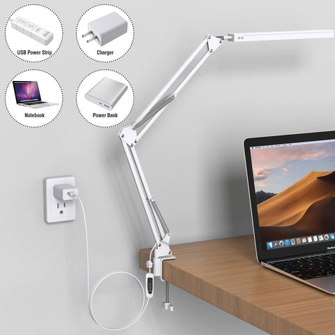 TROPICALTREE LED desk lamp USB-powered for easy setup anywhere.