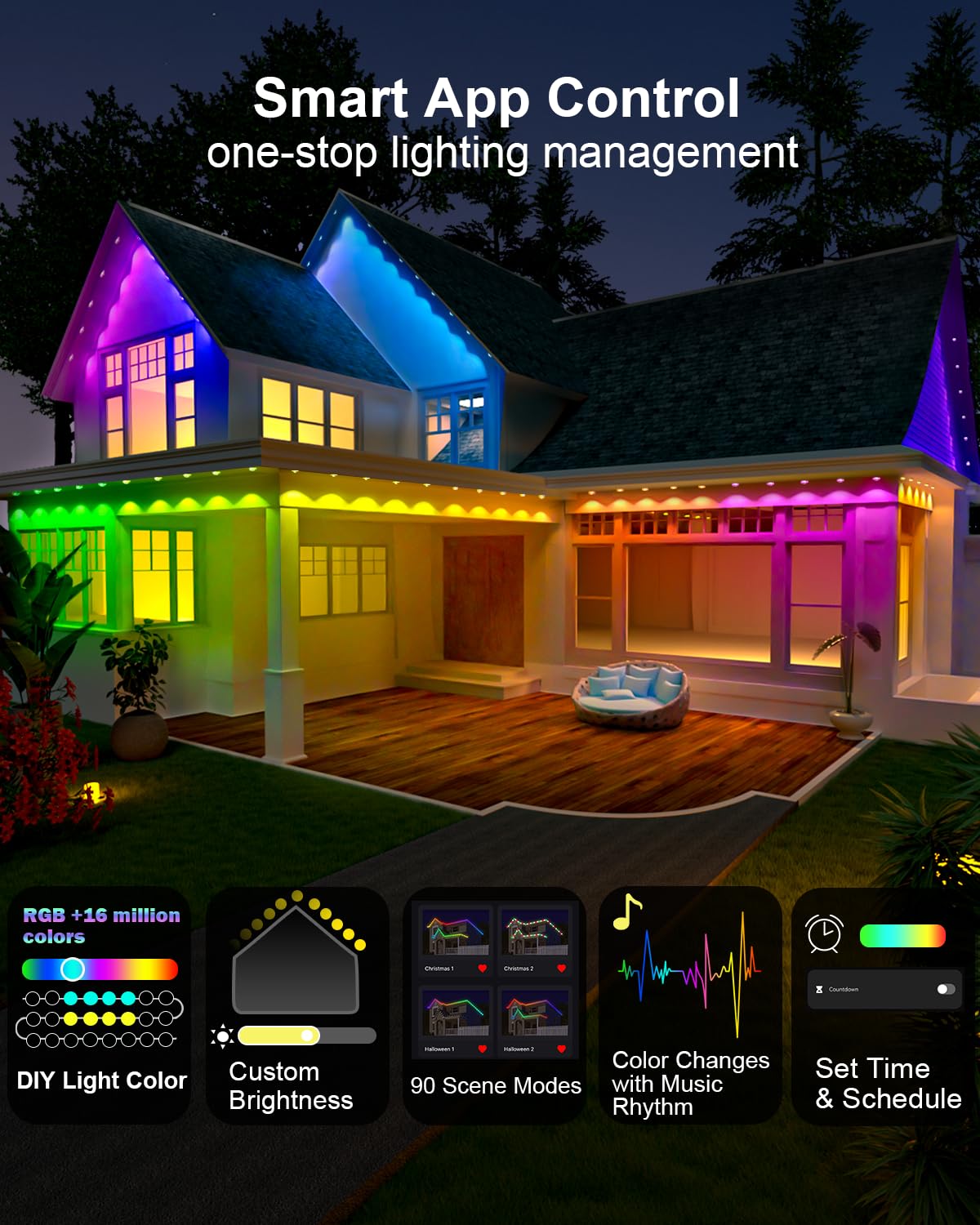 Tropwellhouse Permanent Outdoor Light Pro with Alexa and Google compatibility for voice control