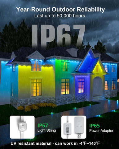 Tropwellhouse Permanent Outdoor Light Pro IP67 waterproof design in wet conditions