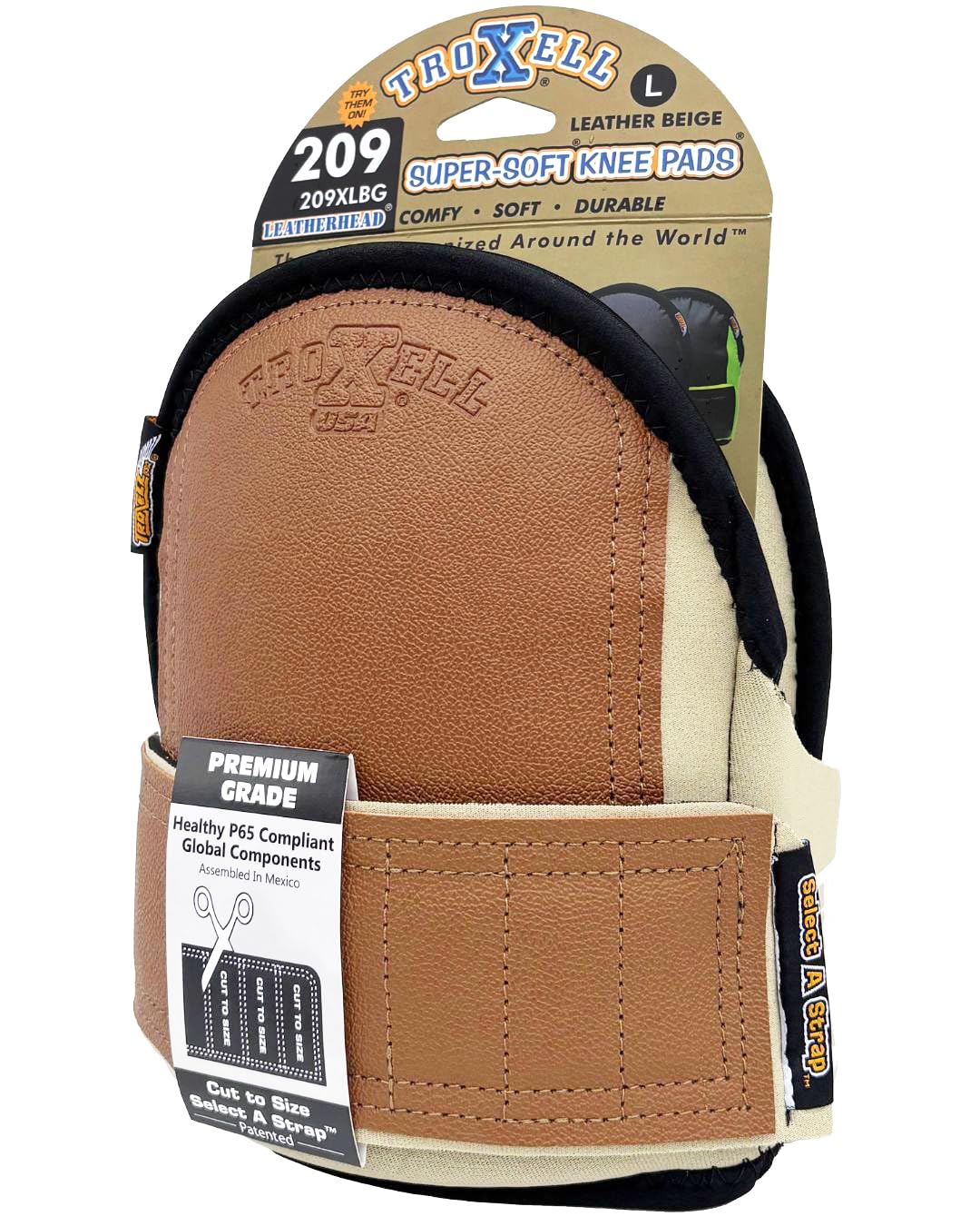 Troxell USA SuperSoft knee pads strap detail for secure fit and all-day comfort.